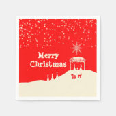 Minimalistische Weihnachts-Krippe Serviette (Vorderseite)