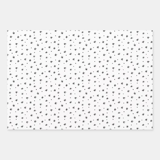 Minimalistische Weihnachts-Schwarz & Weiß-Einfache Geschenkpapier Set (Vorderseite 3)