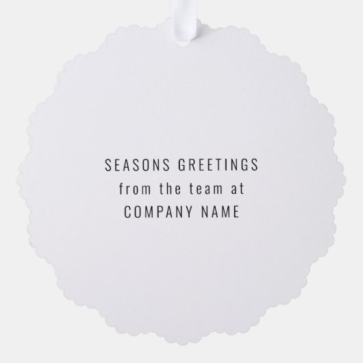 Minimalistische Weihnachts-Script-Logofirma Ornament Karte (Rückseite)