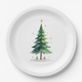 Minimalistische Weihnachts-Tannenplatte – Festtags Pappteller