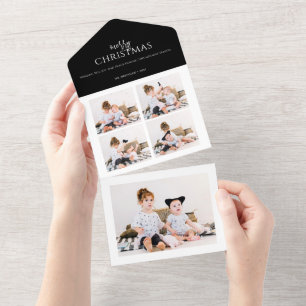 Minimalistische Weihnachts-Tri-Fold-Grußkarte All In One Einladung