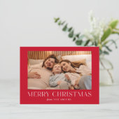 Minimalistische Weihnachts-Weihnachtsfotokarte Dankeskarte (Stehend Vorderseite)