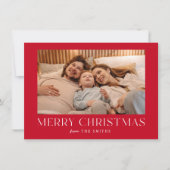 Minimalistische Weihnachts-Weihnachtsfotokarte Dankeskarte (Vorderseite)