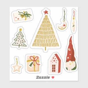 Minimalistische Weihnachtsaufkleber Aufkleber
