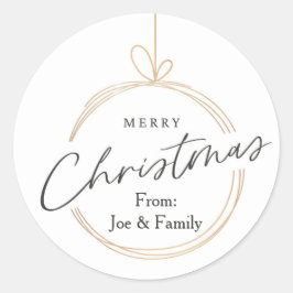 Minimalistische Weihnachtsaufkleber - Moderne Orna Runder Aufkleber