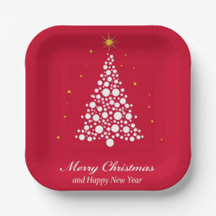 Minimalistische Weihnachtsbaum-Illustration Pappteller