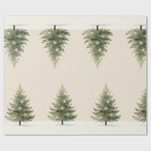 Minimalistische Weihnachtsbaum-Wasserfarben-Illust Geschenkpapier