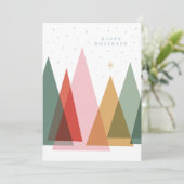 Minimalistische Weihnachtsbäume Feiertagskarte (Stehend Vorderseite)