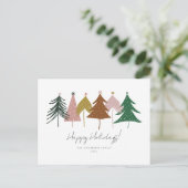 Minimalistische Weihnachtsbäume Feiertagspostkarte (Stehend Vorderseite)