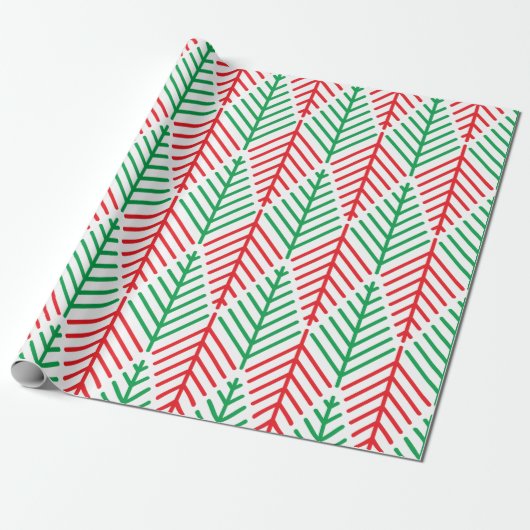 Minimalistische Weihnachtsbäume Geschenkpapier (Ungerollt)