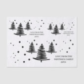 Minimalistische Weihnachtsbäume in Weiß Seidenpapier (Vorderseite)