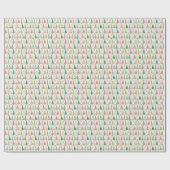 Minimalistische Weihnachtsbäume rot und grün Geschenkpapier (Flach)