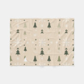 Minimalistische Weihnachtsbäume & Schneeflocken Fleecedecke (Vorderseite (Horizontal))