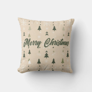 Minimalistische Weihnachtsbäume & Schneeflocken Kissen