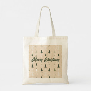 Minimalistische Weihnachtsbäume & Schneeflocken  Tragetasche