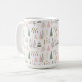 Minimalistische Weihnachtsbäume setzen Grün und Ro Kaffeetasse (Vorderseite Links)