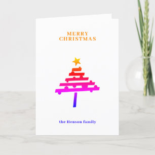 Minimalistische Weihnachtsbaumfamilie Feiertagskarte