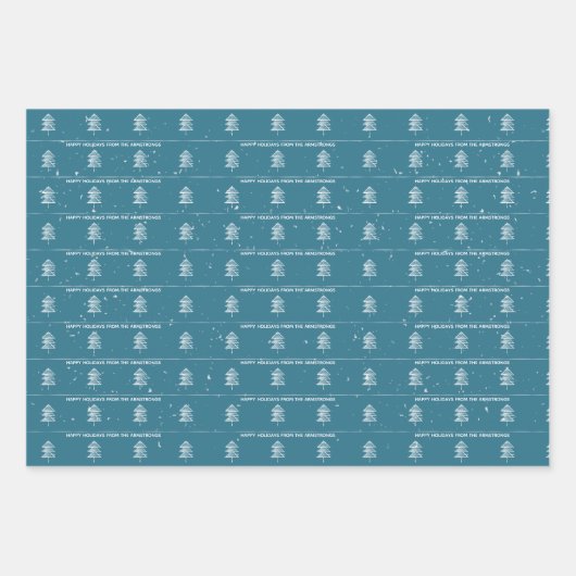 Minimalistische Weihnachtsbaumstämme - Schnee Geschenkpapier Set (Vorderseite 2)