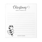 Minimalistische Weihnachtscreme mit Bow Line Art Notizblock (Vorderseite)
