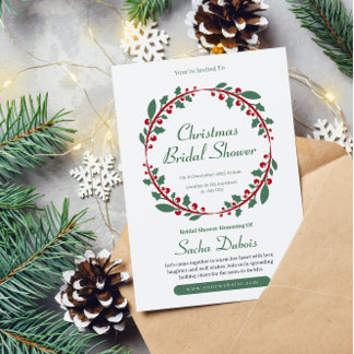 Minimalistische Weihnachtsdusche Einladung
