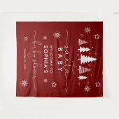 Minimalistische Weihnachtsdusche Red Wandteppich (Vorderseite (Horizontal))