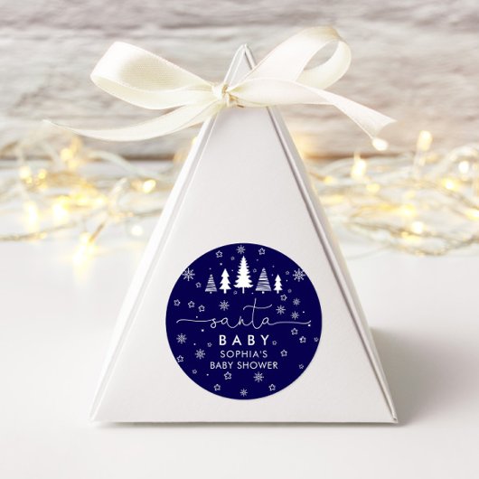 Minimalistische Weihnachtsdusche Runder Aufkleber