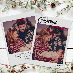 Minimalistische Weihnachtsfamilie 2 Fotos Urlaubsk Feiertagskarte