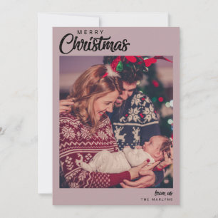 Minimalistische Weihnachtsfamilie 2 Fotos Urlaubsk Feiertagskarte