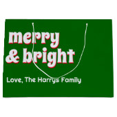 Minimalistische Weihnachtsfamilie Grün Große Geschenktüte (Vorderseite)