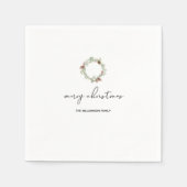 Minimalistische Weihnachtsfamilie Serviette (Vorderseite)