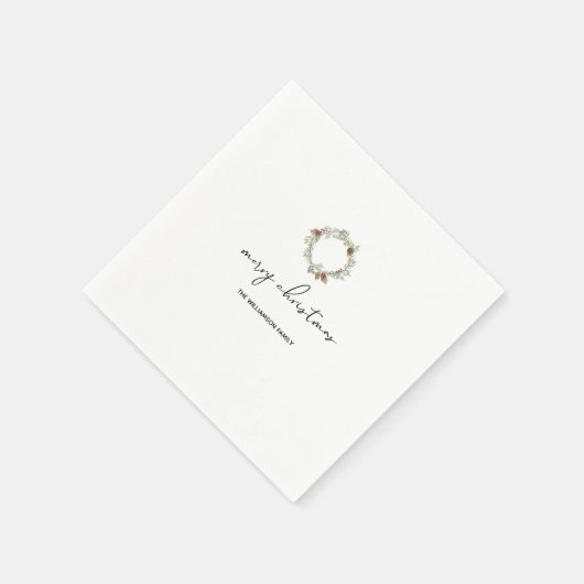 Minimalistische Weihnachtsfamilie Serviette (Ecke)