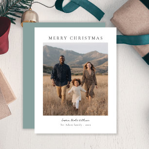 Minimalistische Weihnachtsfamilie Single Fotokarte Feiertagskarte