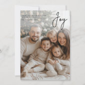 Minimalistische Weihnachtsfamilienfotokarte | Joy Einladung (Vorderseite)