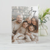 Minimalistische Weihnachtsfamilienfotokarte | Joy Einladung (Stehend Vorderseite)