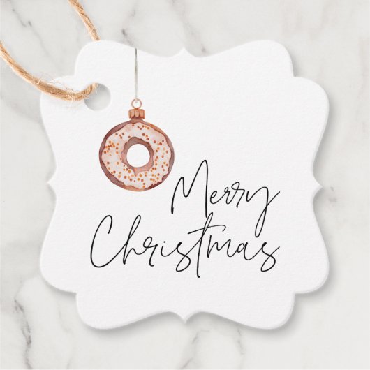 Minimalistische Weihnachtsfeier Donut Ornament Gef Geschenkanhänger (Vorderseite)