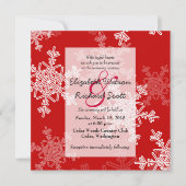 Minimalistische Weihnachtsfeier mit weißem Snowfla Einladung (Vorderseite)