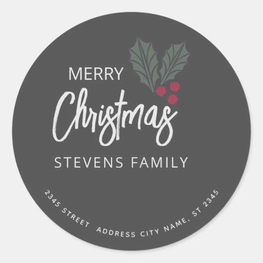 Minimalistische Weihnachtsfeier Runder Aufkleber (Vorderseite)
