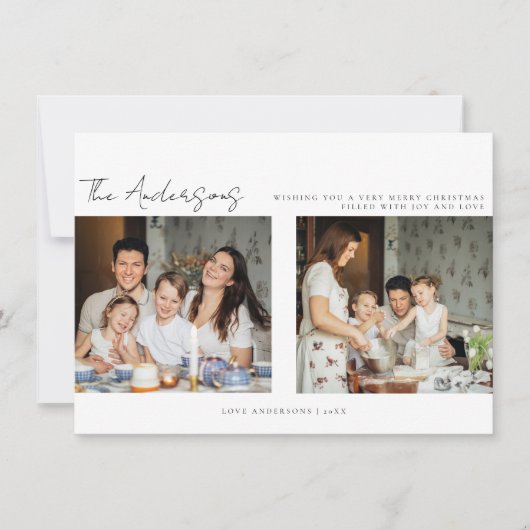 Minimalistische Weihnachtsfotokarte Dankeskarte (Vorderseite)