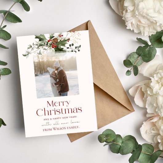 Minimalistische Weihnachtsfotokarte Feiertagskarte