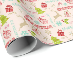 Minimalistische Weihnachtsfreude Roll of Geschenkpapier