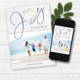 Minimalistische Weihnachtsfreude Seashell Holiday  Feiertagskarte