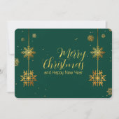 Minimalistische Weihnachtsgoldfrösche Schneeflocke Feiertagskarte (Vorderseite)