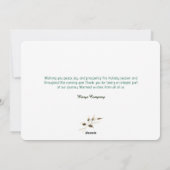 Minimalistische Weihnachtsgoldfrösche Schneeflocke Feiertagskarte (Rückseite)