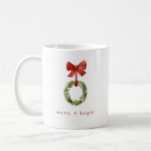 Minimalistische Weihnachtsgrün. Merry + Bright Kaffeetasse (Links)