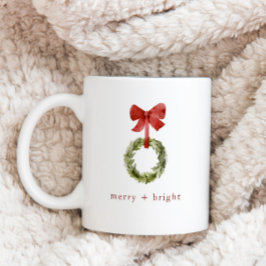 Minimalistische Weihnachtsgrün. Merry + Bright Kaffeetasse