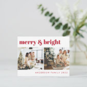 Minimalistische Weihnachtsgrüße | Rot Postkarte (Stehend Vorderseite)