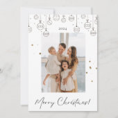 Minimalistische Weihnachtskarte aus Weiß und Gold Einladung (Vorderseite)