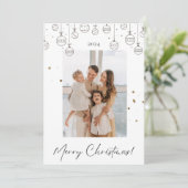 Minimalistische Weihnachtskarte aus Weiß und Gold Einladung (Stehend Vorderseite)