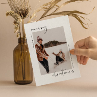 Minimalistische Weihnachtskarte mit Foto Feiertagskarte