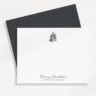 Minimalistische Weihnachtskarte mit Immergrünen Bä Einladung